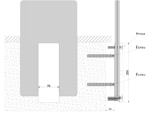 Vue détaillée du profilé du garde-corps terrasse HELIOS